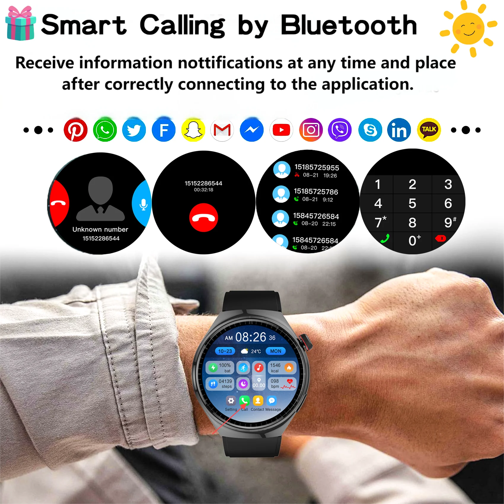 2025 New Smart Watch Men 1.6 inch 360*360 Full Touch Screen Bluetooth Call Dial Watches Fitnes Sports Smartwatch For Android IOS