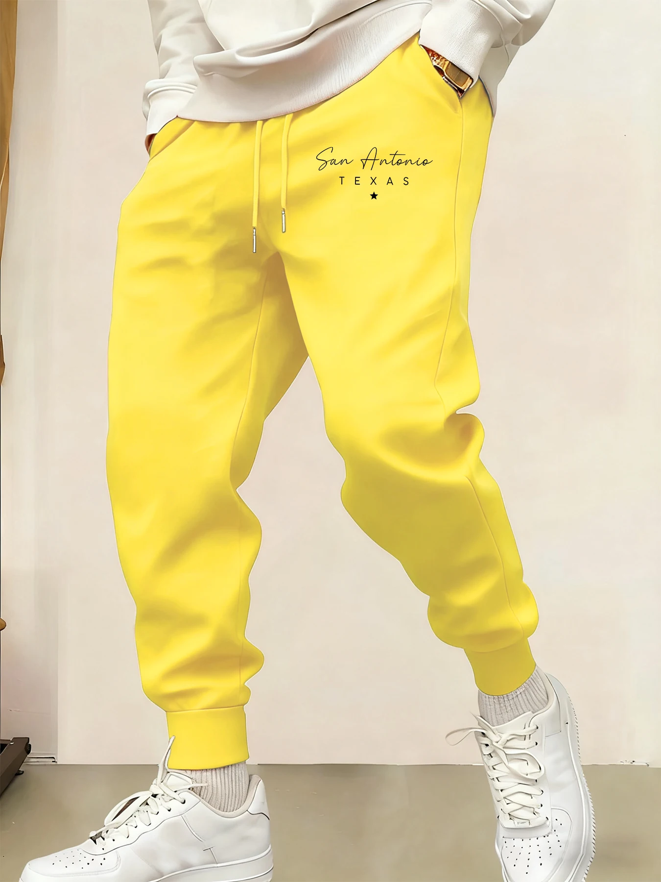 

San Antonio Texas Creative Letter Prints Men Sweatpant Sports Multicolor Pants Soft Fleece Pant Autumn Jogging Unisex Britches