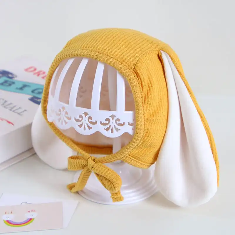 Cute Long Ear Baby Hat Korean Baby Boy Girl Hats Beanie Solid Color Toddler Kids Hat Bonnet Winter Rabbit Ear Newborn Cap Gorras