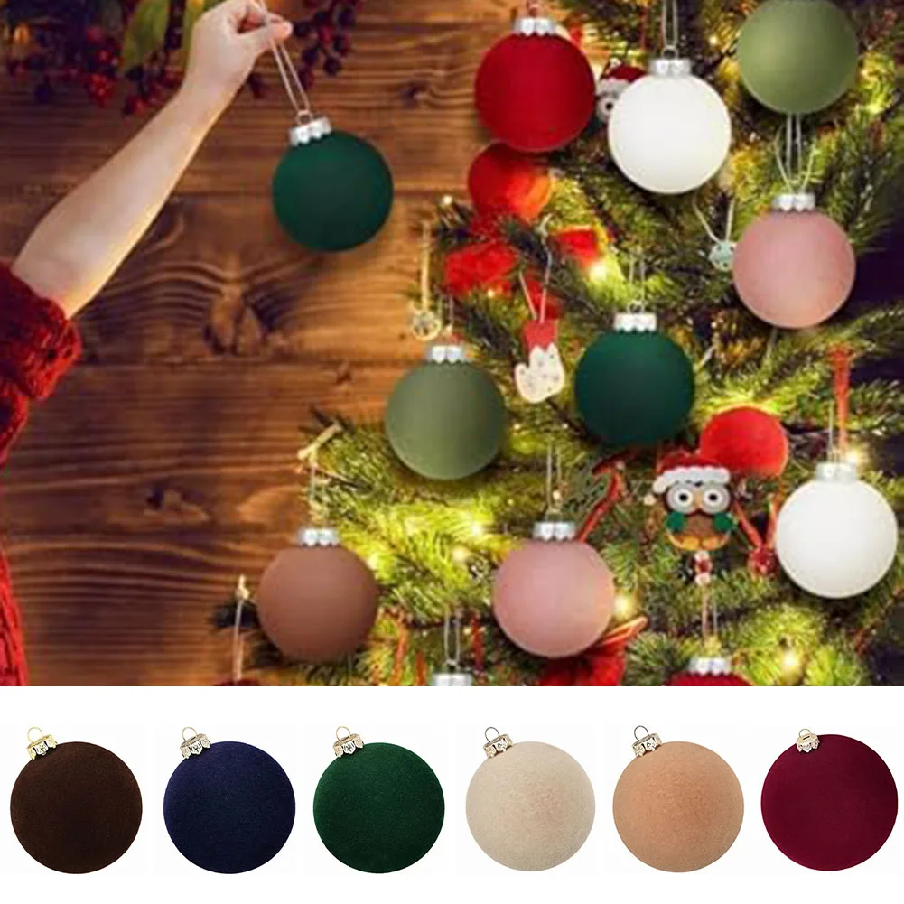 

12Pcs Velvet Christmas Ball Ornaments 6cm Christmas Balls Xmas Tree Decorations For Home Decor Xmas Party Navidad 2025