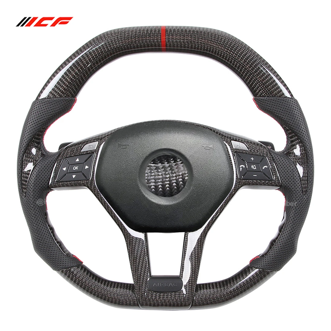 Carbon Fiber Steering Wheel for Mercedes Benz GLA GLK CLA CLS SL AMG E C Class X156 X204