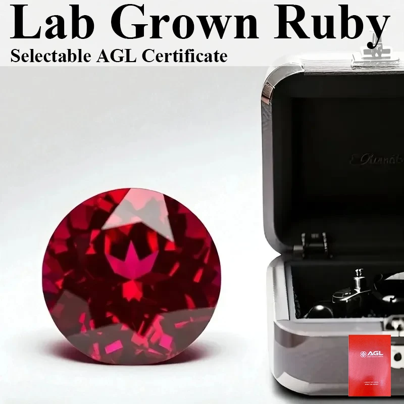 

Красный цвет, выращенный в лаборатории рубин, круглая огранка, выбор, сертификат AGL, бусина из драгоценных камней для изготовления ювелирных изделий своими руками, материалы