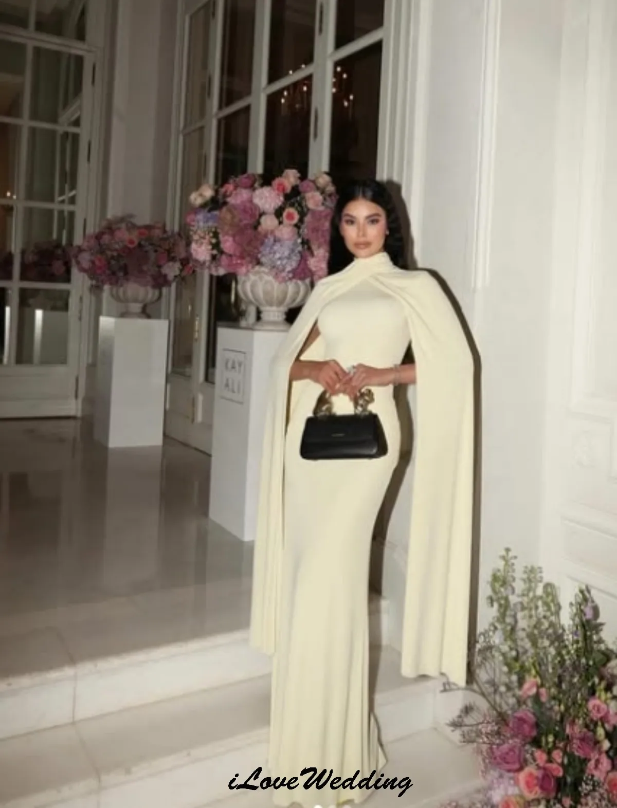 

Elegant Evening Dress 2025 Eggshell Yellow Formal Wedding Party Dress For Woman Mermaid With Jacket Gala Dubai Satin Customized