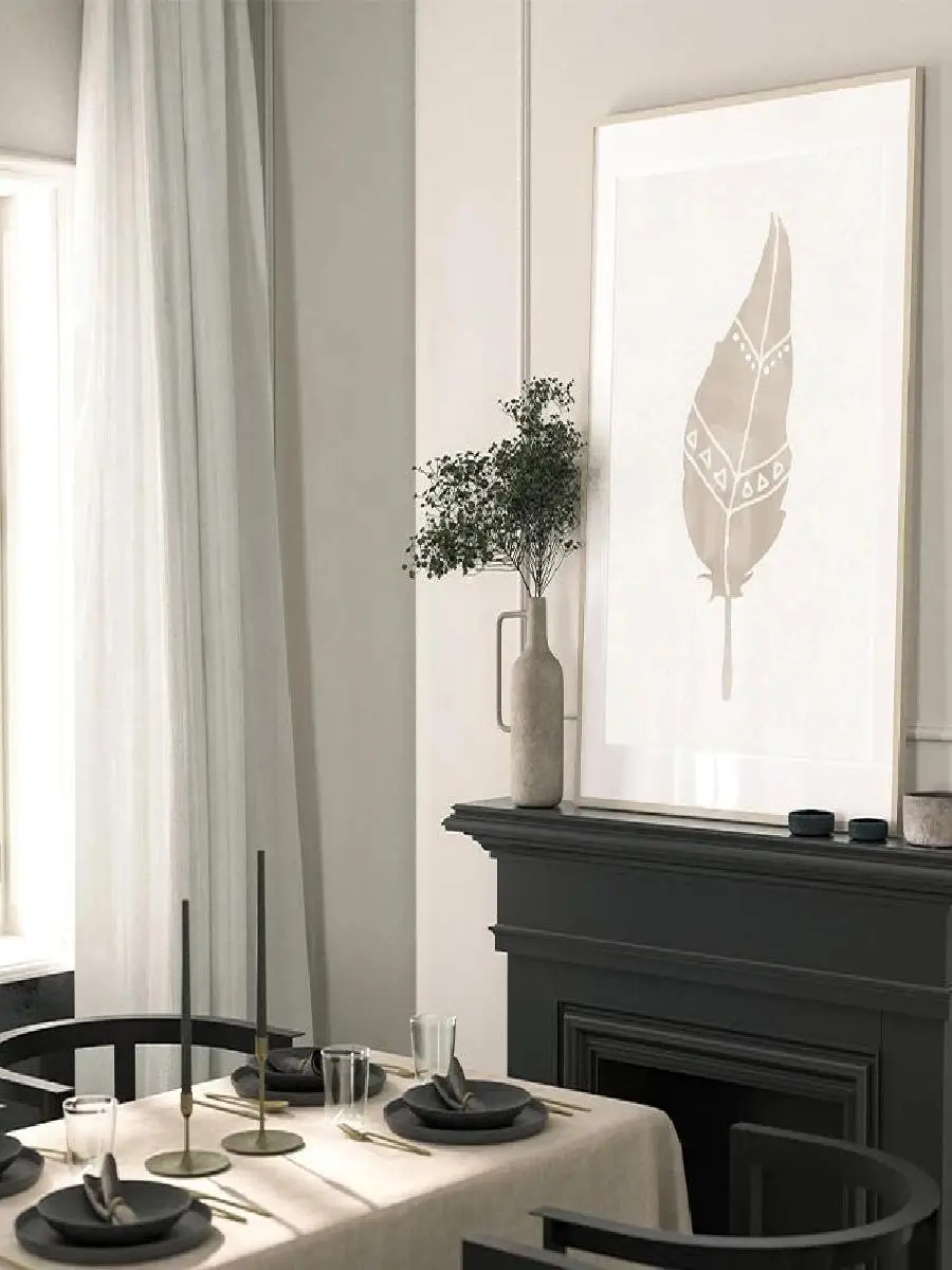 فن حائط بريش بوهو تجريدي ، مطبوعات قماش بسيطة حديثة لغرفة المعيشة ، ملصقات ديكور منزلي أنيقة