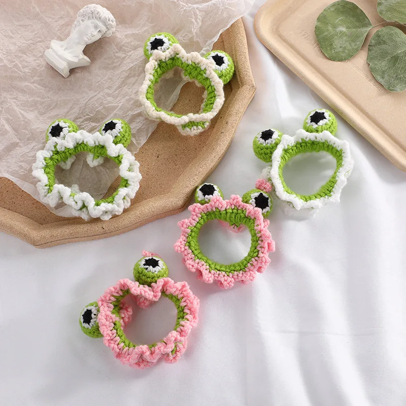 

Cute Cartoon Knit Hair Ties And Bands Double Use Head Ropes Women's Tress Hair Accessories Small Leather Straps Hair Bands