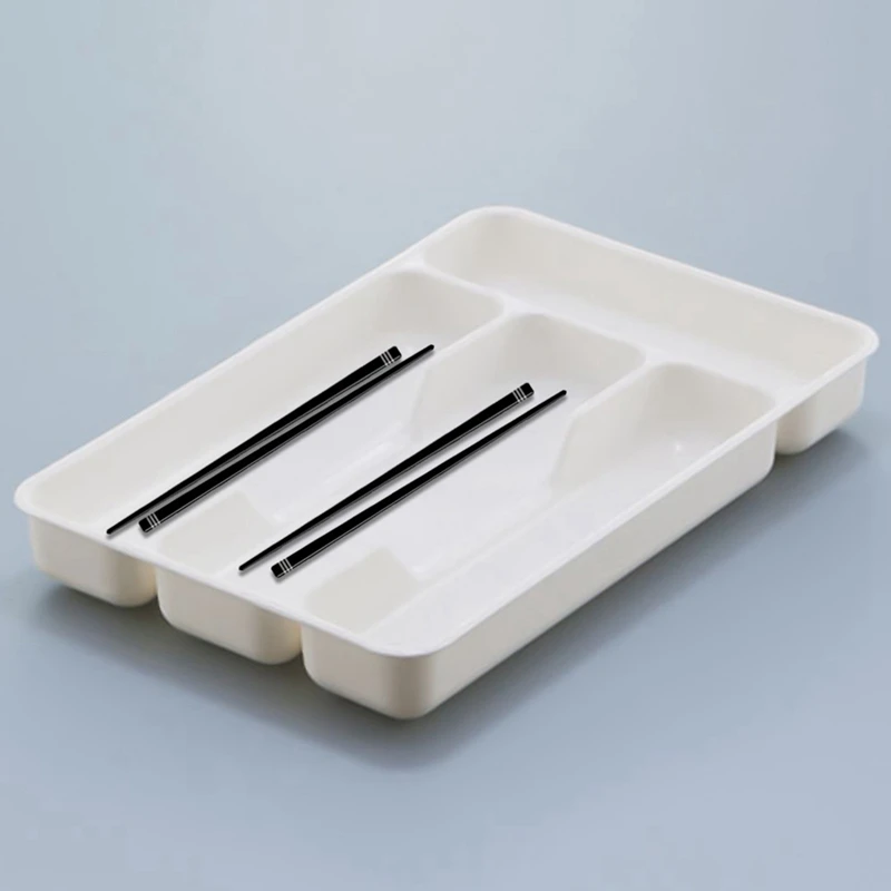 Cutlery Organizer Box Kitchen Drawer Organizer Separation Finishing Storage Box Eco-Friendly PP Tray Spoon Knife Fork