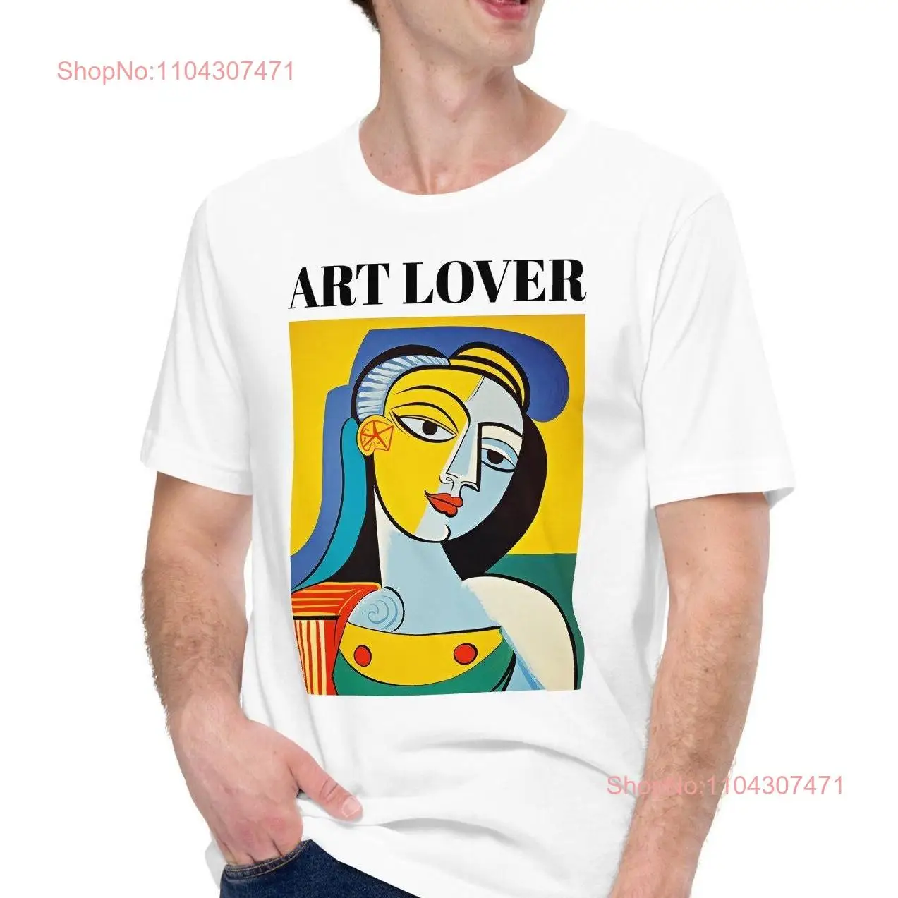 Modern Art t shirt Cubism Painting Eco Friendly Artistic Design long or short sleeves