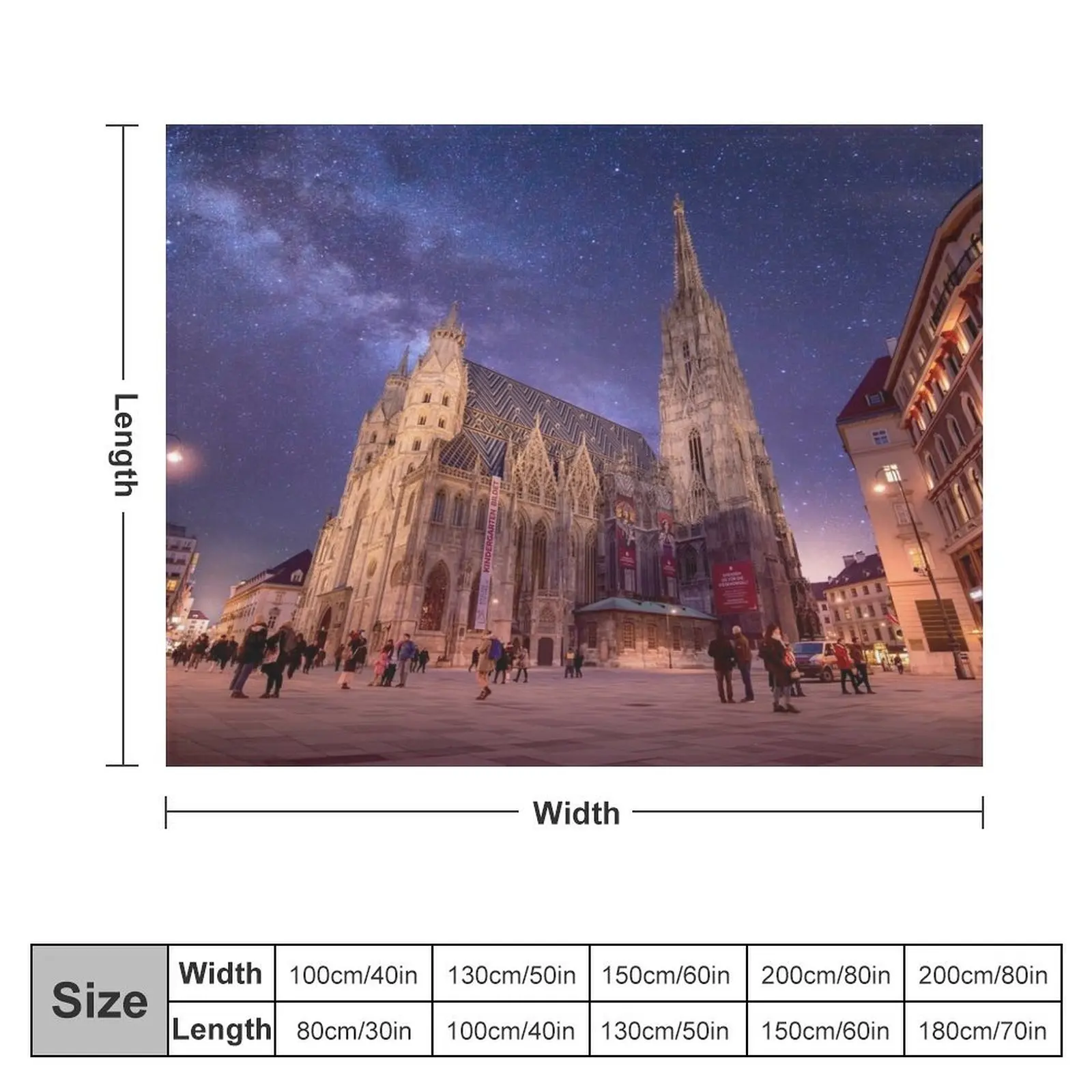 St. Stephen's Cathedral at night in Vienna, Austria Throw Blanket Furrys Blankets Sofas Of Decoration Nap Blankets