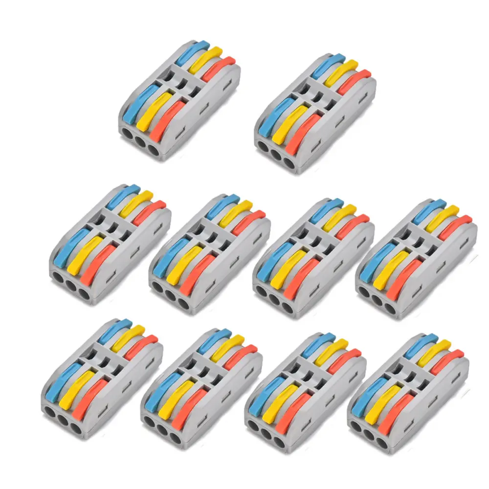 Electrical Wire Connectors Quick Splicing Terminal Block For Industrial Lighting Compact Push In Conductor Joint Hardware