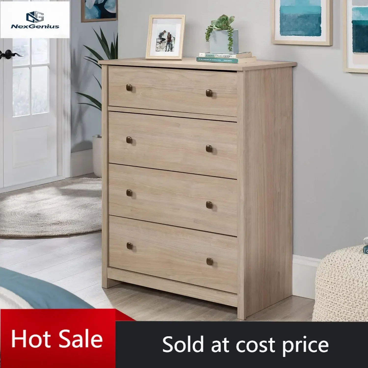 River Ranch 4-Drawer Bedroom Chest, Harvest Walnut Finish