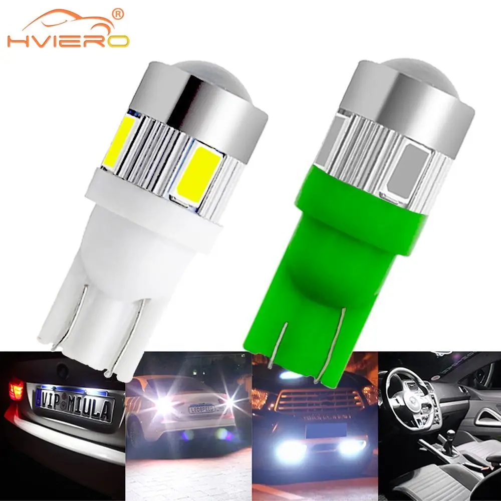 

2Pcs T10 Led W5W 6SMD 5630 Backup Turn Signal Lamp Side Marker Bulbs Parking Tail Lights Multiple Colors Car Brake 12v Indicate