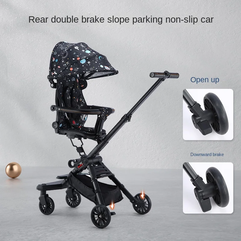 LazyChild Baby Walker Artifact Stroller Light Can Sit, Lie Down And Reversible Shock Absorber Baby Children Walk Baby Out