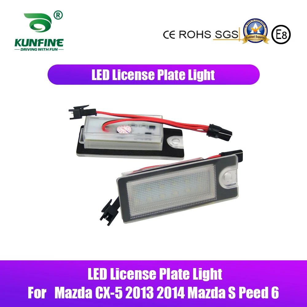 2PCs Car LED Number License Plate Light LED License Lamp For Mazda CX-5 2013 2014 Mazda S Peed 6  2006 2007 Mazda 6 CX-7