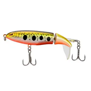 9cm 13g superior água popper isca de pesca artificial duro isca 3d olhos iscas macio rotação cauda wobblers equipamento de pesca pesca 10 principais vendas isca de pesca spinning - №6