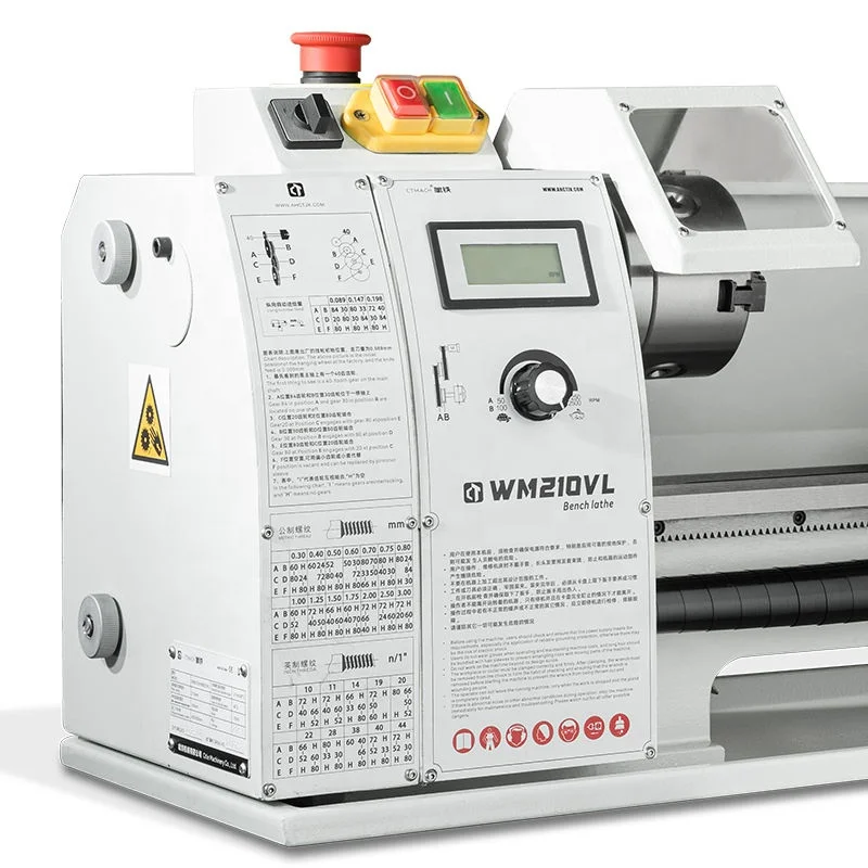 

Gold SellerWM210VL Mini Precision Lathe Wide-Range Spindle Speed 50-2500 RPM for Metal and Wood Turning, Inch/Metric Thread Cutt