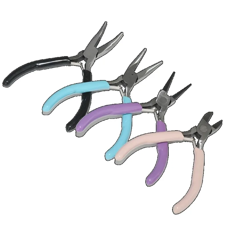 Carbon Steel Jewelry Pliers Needle/Chain/Round Nose Wire Cutter Tweezers Jewel Repair Handcrafts Beading Sewing Pliers Tool