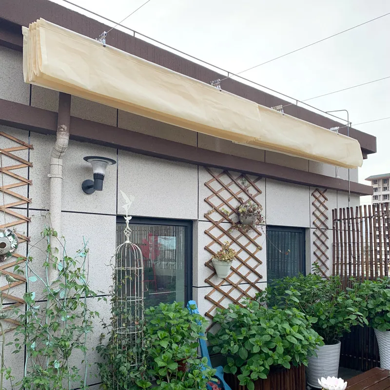 2,5x3m ~ 3x6m impermeable retráctil telescópico onda parasol red hogar jardín Gazebo Pergolas impermeable dosel deslizante