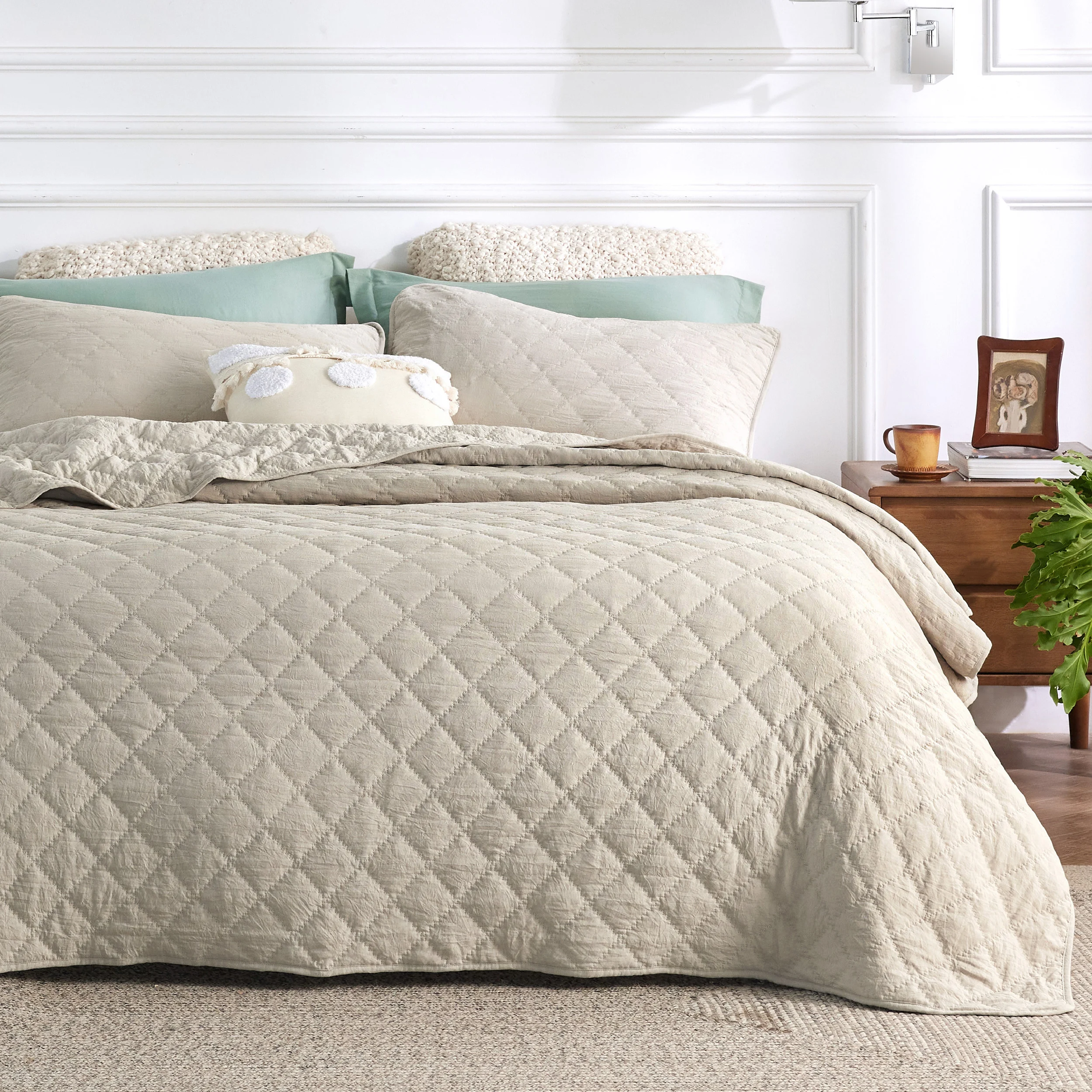 

Bedsure Boho Quilt Set, Elegant Diamond Pattern, Ultra Soft Lightweight Bedspreads, Quilted Bedding Sets 3 Pieces for All Season