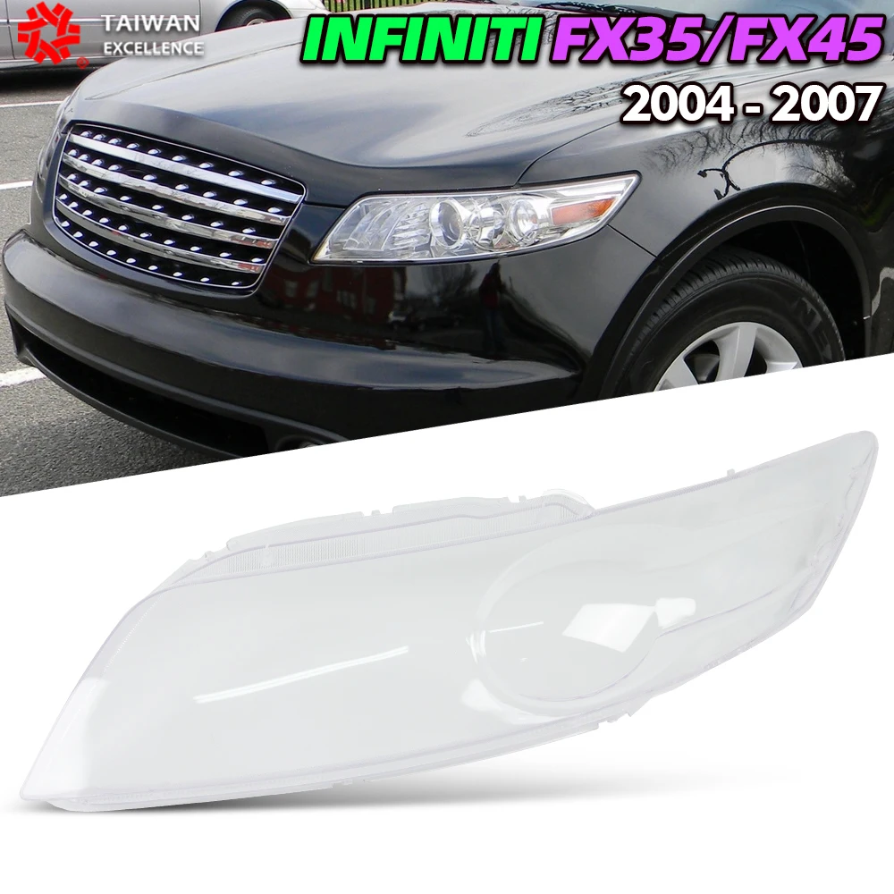 

For INFINITI FX35 FX45 2004-2007 Headlight Cover Transparent Headlamp Lamp Shell Replace Original Lampshade Plexiglass