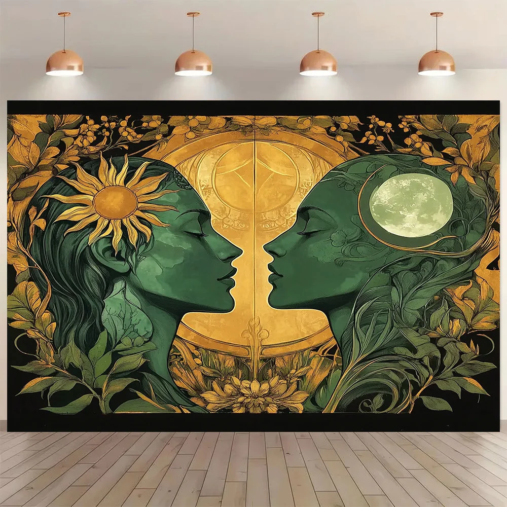 1PCB أوه OSU NAND Moon Goddess Mandala نسيج، البوليستر التأمل الجدار الشنق، لا يتطلب الكهرباء، لا ريشة