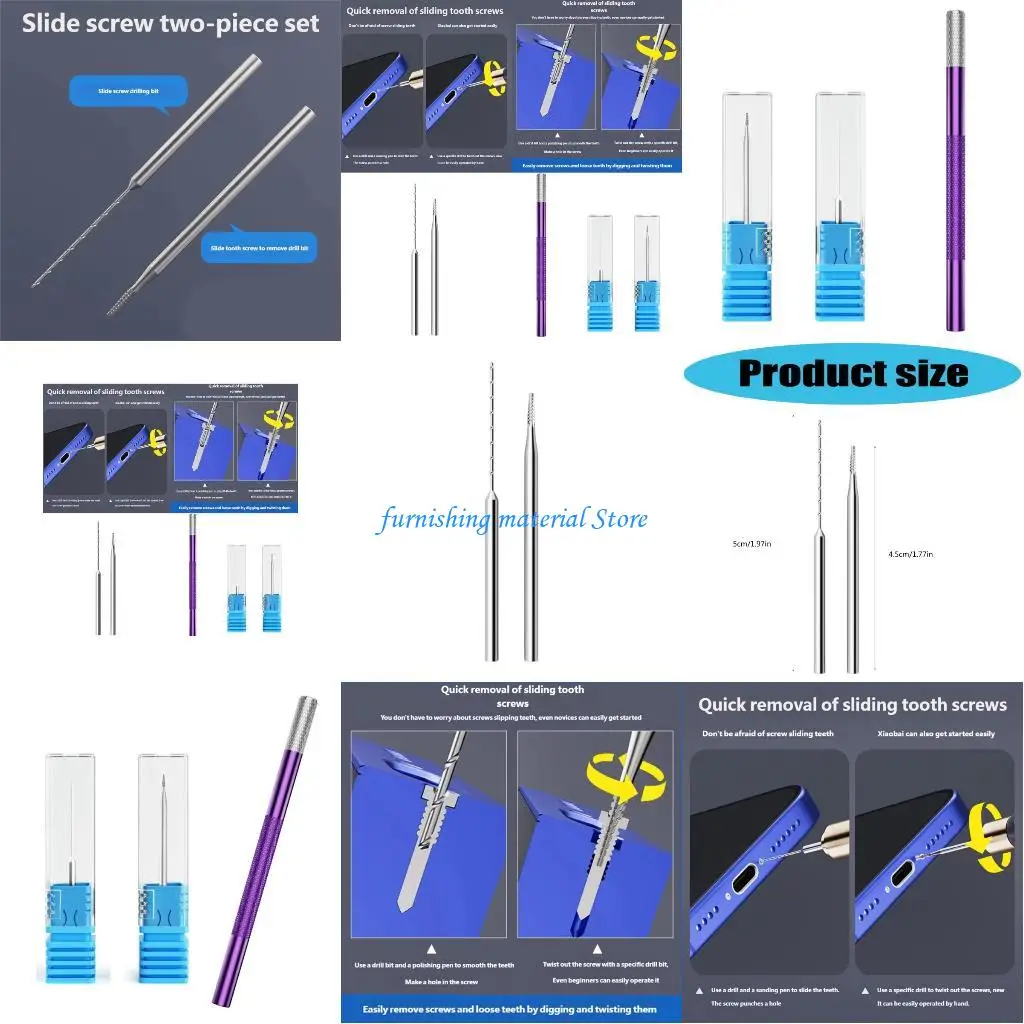 

Y5GD Alloy Steel Screw Removal Tool Efficiently Extracts Damaged Phone Screws Without Damaging Device Edges