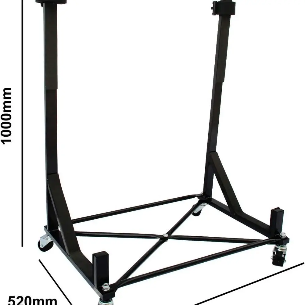 عربة تخزين بحامل صلب (أسود) مع حزام آمن وغطاء غبار علوي صلب #4