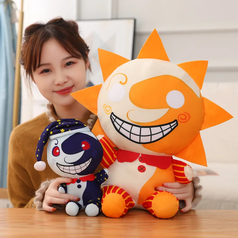 Neue sundrop fnaf sun clown plüschtiere gefüllt hochwertige neue art geschenke für kinder home decro 25/35/45cm