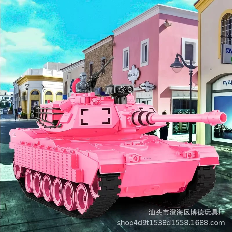 Nowy zdalnie sterowany model wojskowego czołgu Różowe gąsienice Elektryczny pojazd zabawka dla chłopców Dorosły Kolekcjonerski Symulacja Samochodu Pancernego