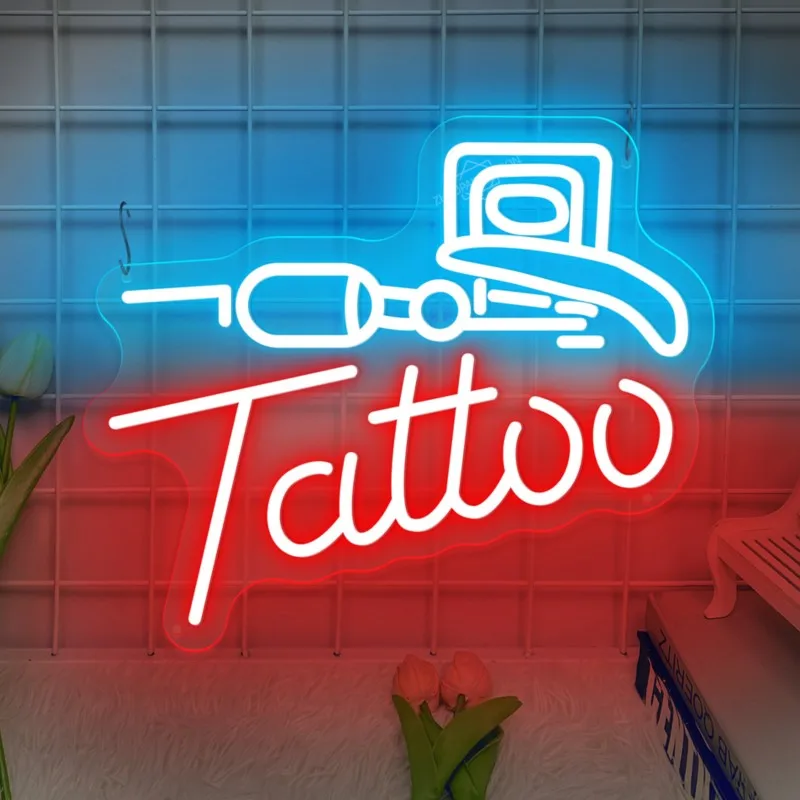 Tattoo Studio Neon Lights Dimmable LED Lights Beauty Salons Bars Manholes Neon Sign Tattoo Time Wall Decoration Led USB Switch