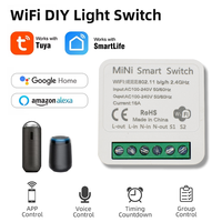 2 Way Contro Tuya 16A Module Mini Light Smart DIY Switch Automation Breaker APP Control Alexa Google Assistant