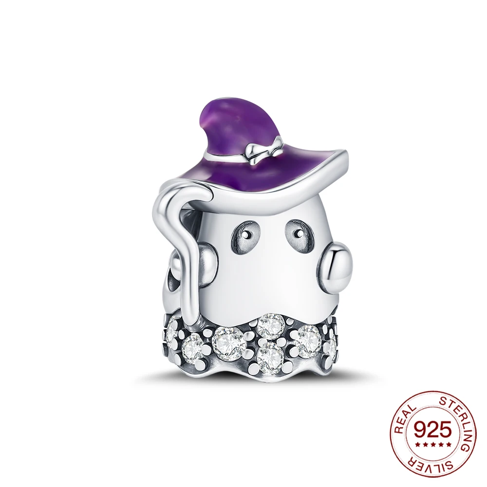 

Стерлингового Серебра 925 925 пробы, подвеска на Хэллоуин, призрак, волшебник, кулон для женщин и мужчин, браслет «сделай сам», вечерние ювелирные изделия, подарки