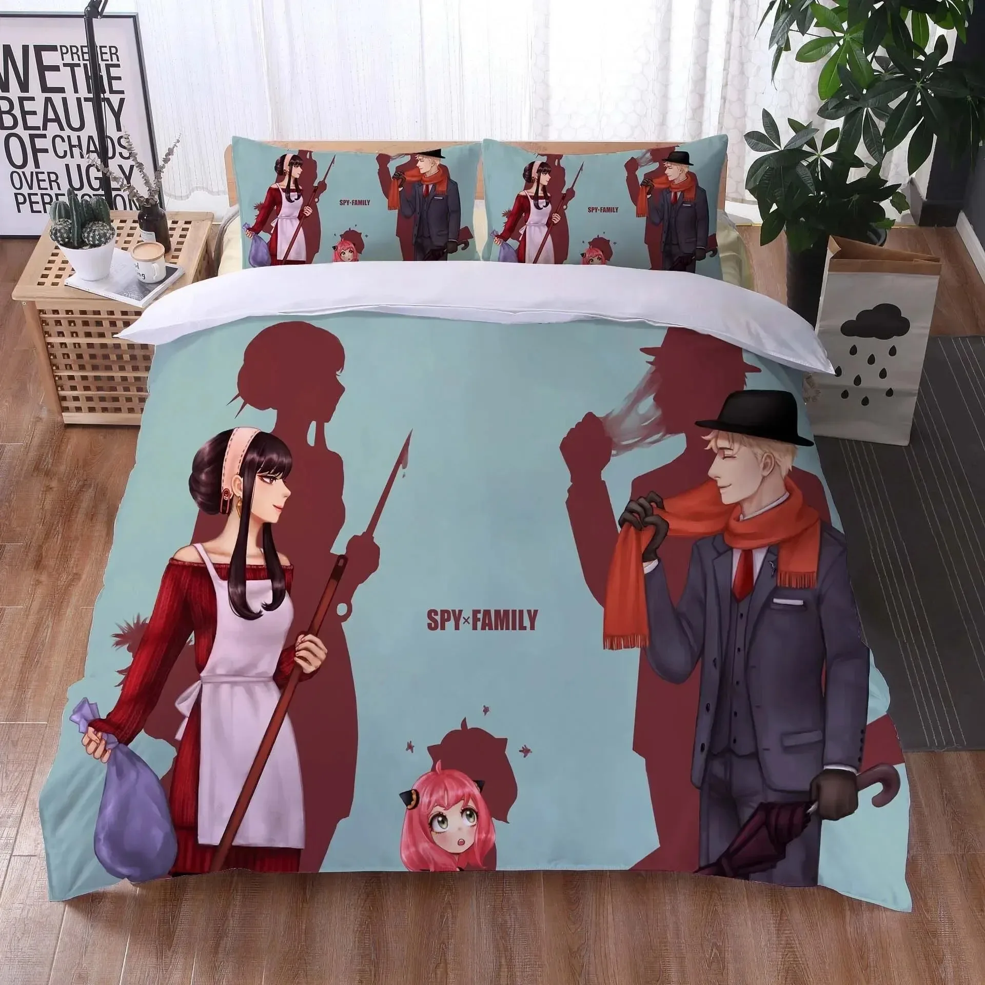 

3D Print Anime Spy Family Anya Bedding Set 3D Printed Suitable for Bedroom Duvet Cover Set With Pillowcases Kids Home Textile