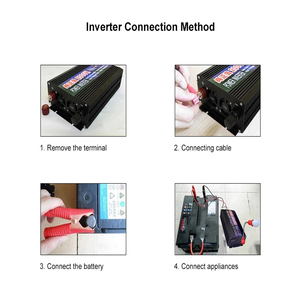 Inversor de onda sinusoidal pura, Banco de energía, inversor de 2000W/3000W/4000W 24V DC 12V a Ac 220V, convertidor y inversor Solar de voltaje