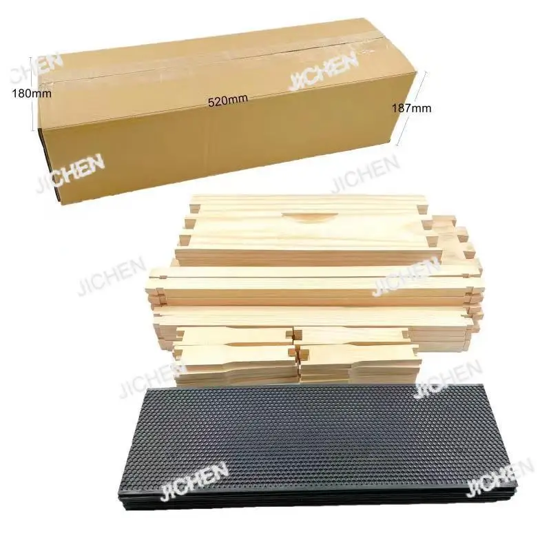 

Bulk beekeeping 10-frame Lang-type shallow follow-up box Beehive Bee frame Plastic nest base set Single box