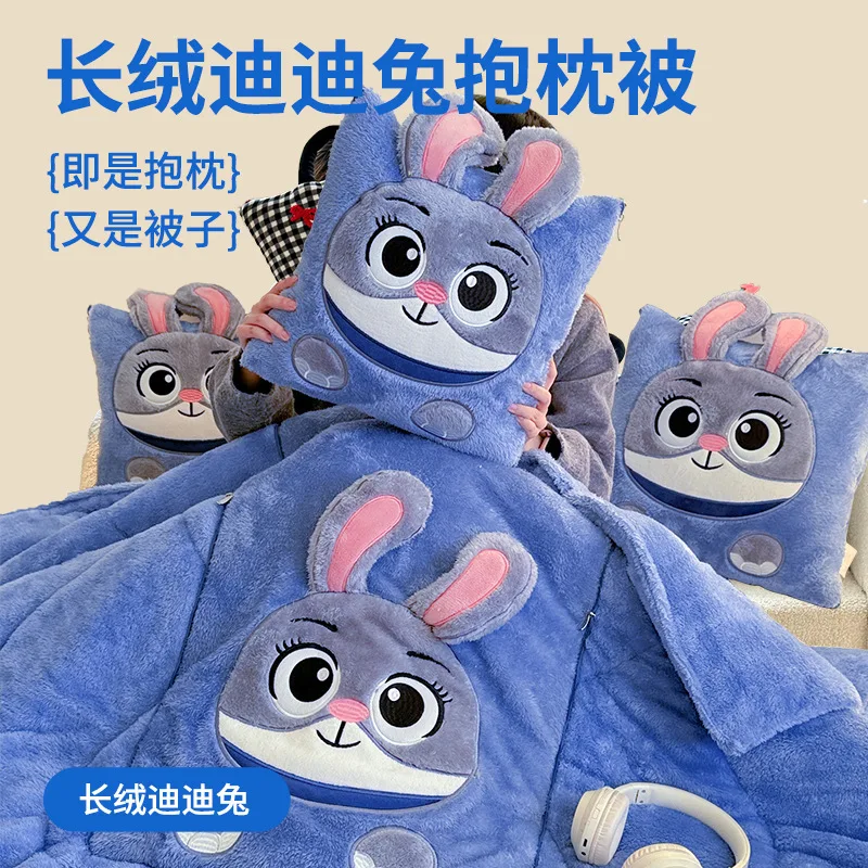 

Одеяла-подушка Disney Stitch «два в одном», кавайное фланелевое утолщенное одеяло для сна, украшение для гостиной, детской спальни, подарок