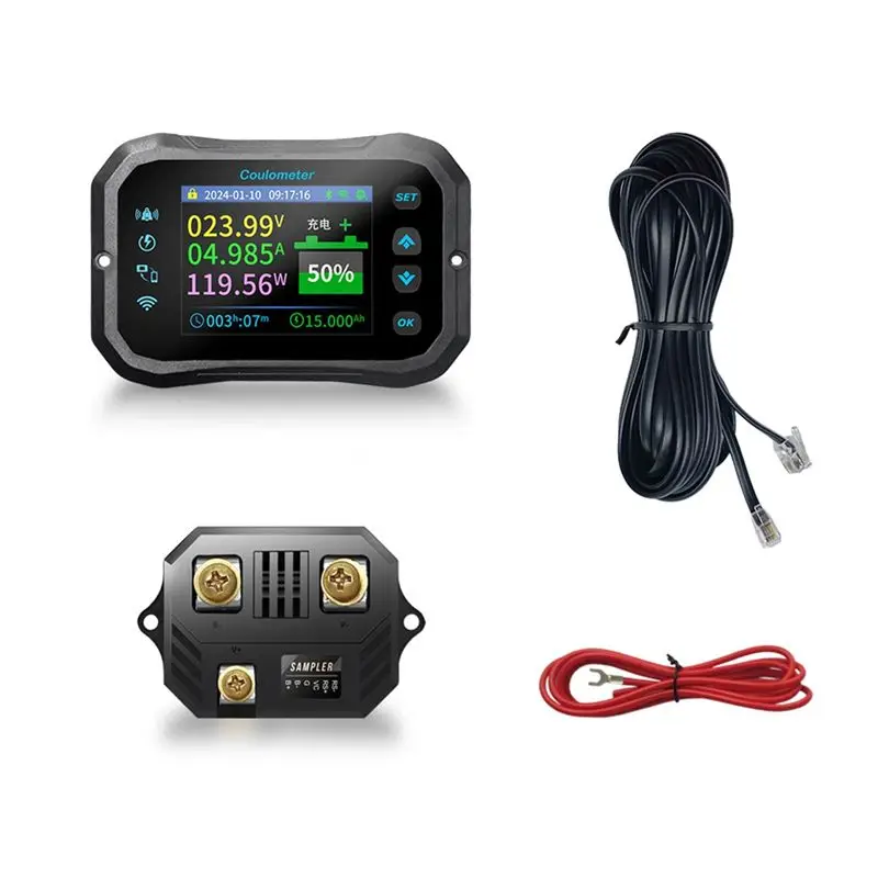 HLZS-Wifi Coulomb Meter RV Battery Monitor Battery Capacity Indicator Tester Power Volt-Ammeter For All Batteries A