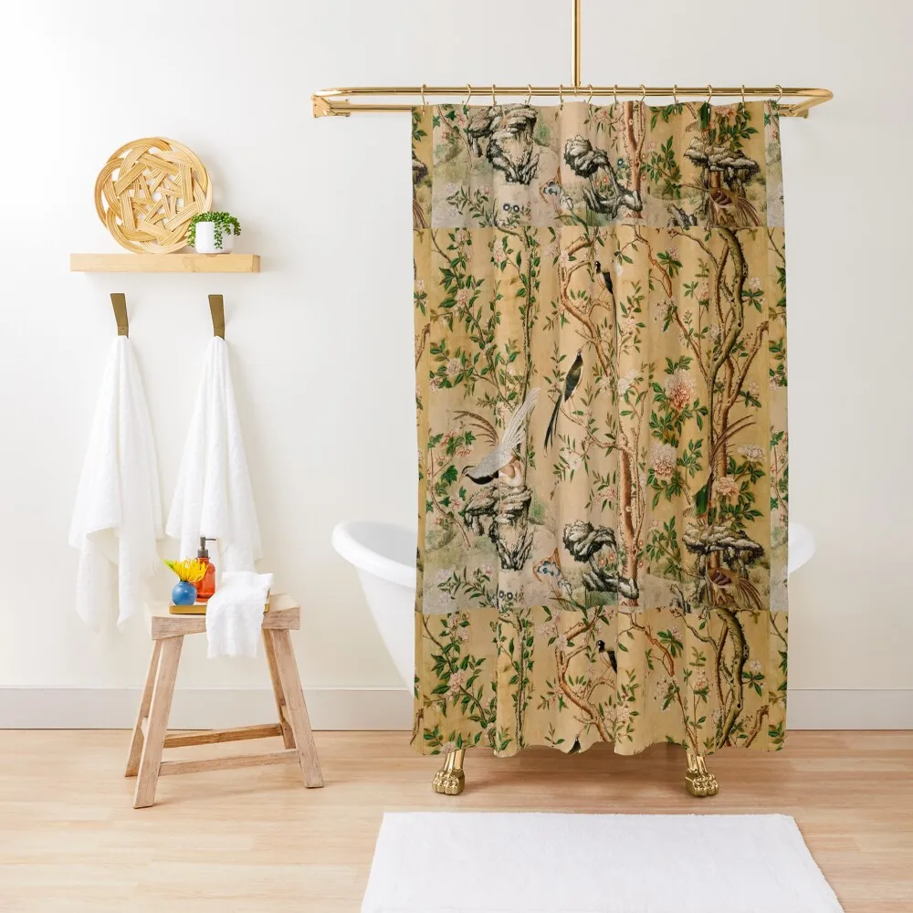 

Vintage/Victorian Birds Wallpaper shabby rustic Shower Curtain Cover Shower Set For Bathroom Curtain