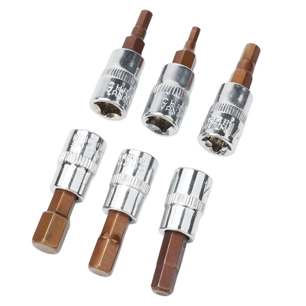 Imagem -06 - Ratchet Wrench Socket Adapter Chave de Fenda Bit Grupo Hex Screw Driver Bits Ferramentas H3-h8 Ferramenta de Mão Hexágono Pcs