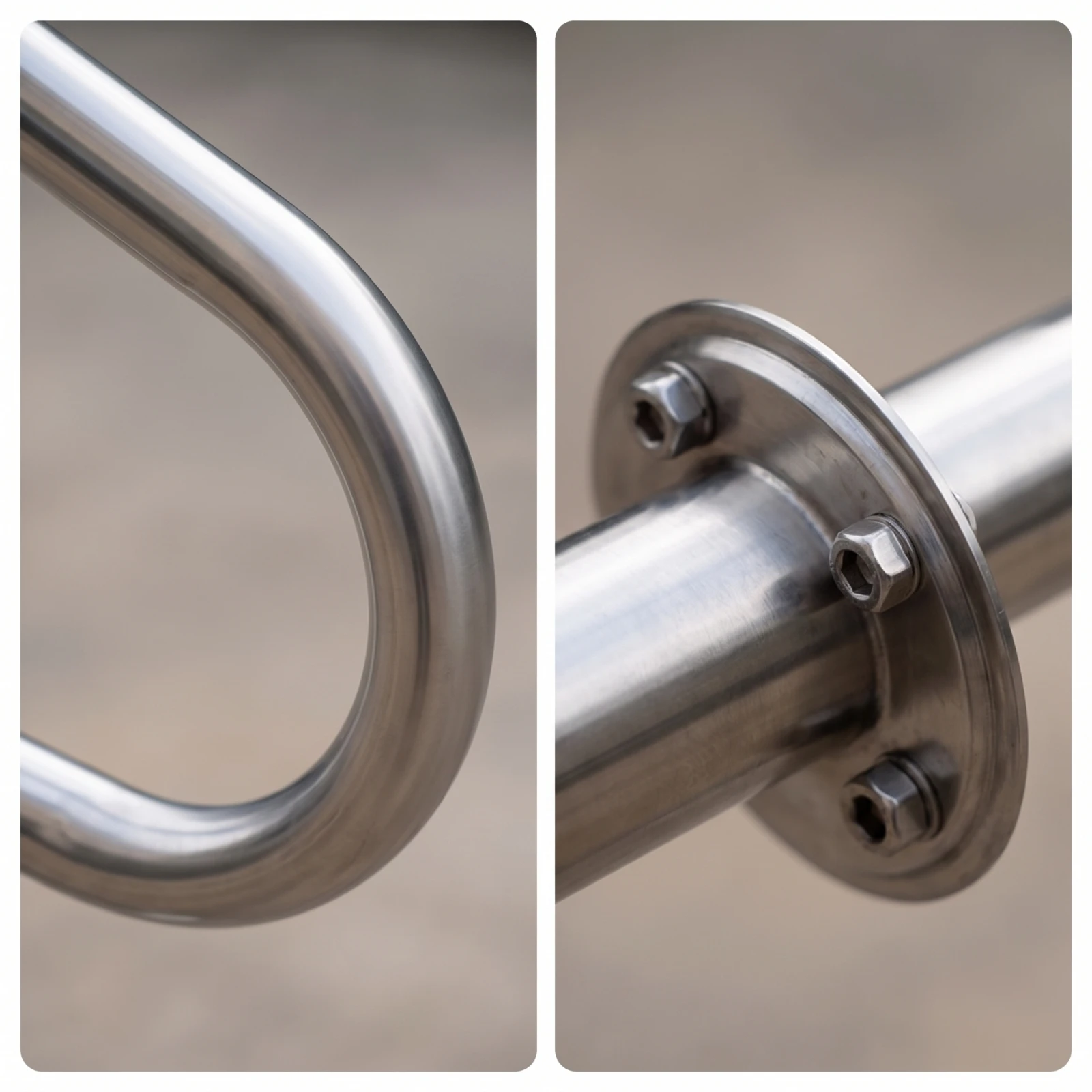 Pool Ladder Handrail Stainless Steel Pool Rail with Flange Base Anchor Polished Hardware Slim Swimming Pool Ladder Pool Rail