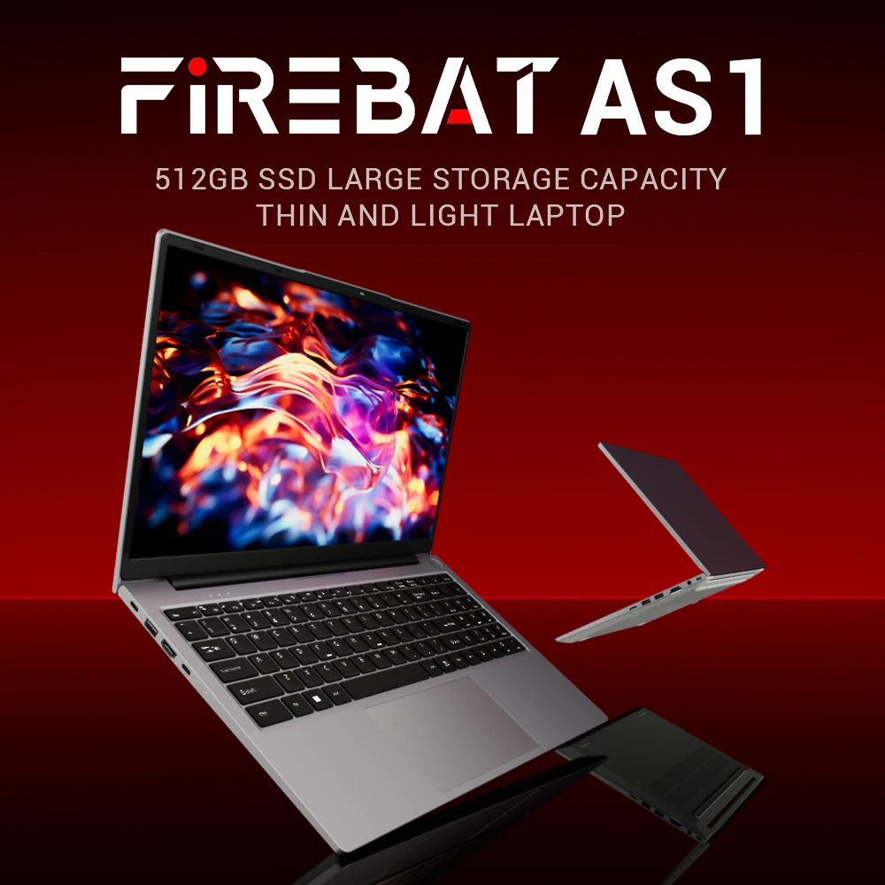 Firebat Laptop AS1 AMD Ryzen5 7430U 16GB DDR4 3200Mhz 512GB SSD 15,6 Zoll IPS Windows 11 Notebook Typ-C Wifi6 Volltastatur – Detail 3