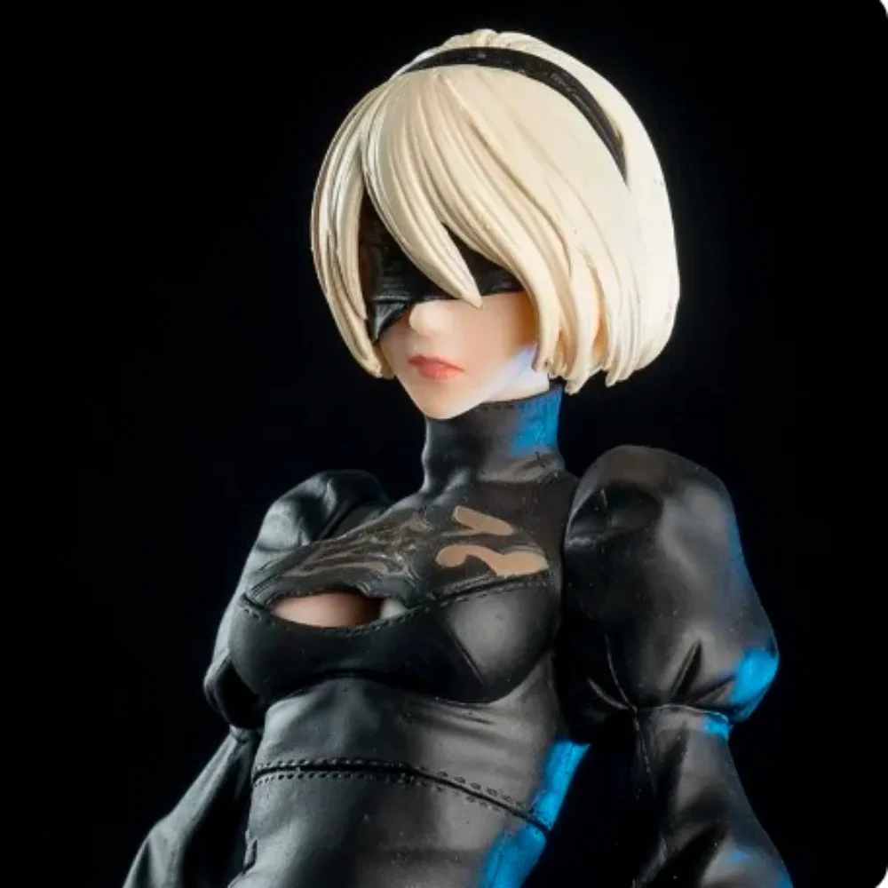 Original Nier Automata Anime Figure Hunter 2b Yorha No.2 Type B 33cm Two Head Statue Decor Collection Model Doll Toy Gift Kids