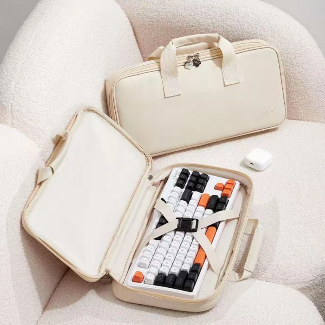 Protable keyboard Storage Bag Case Large Capacity Mechanical Keyboard Bag 75/87/98 Thickened Fabric Waterproof Protect Bag