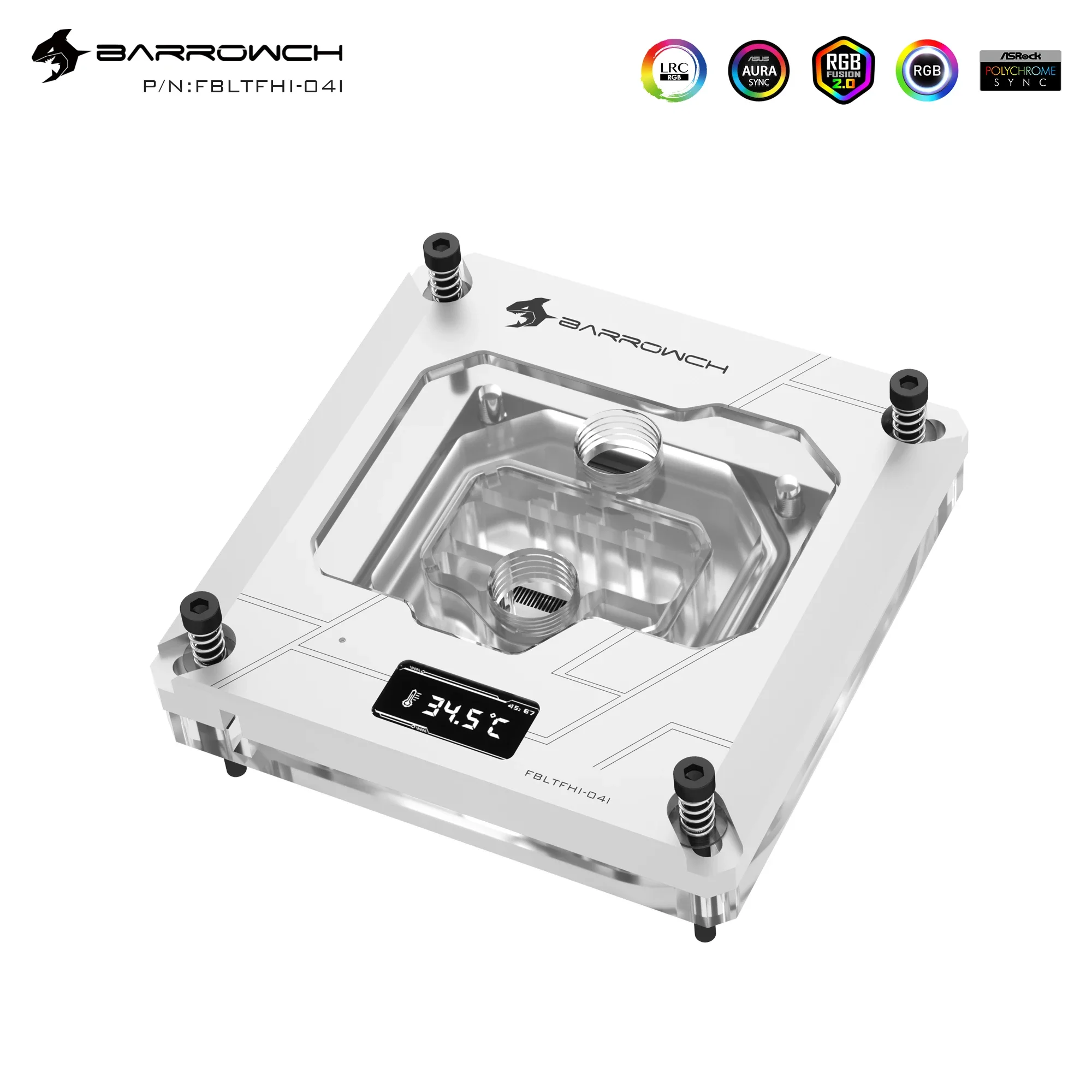 Imagem -04 - Barrowch Cpu Water Block Cabeçalho na Placa-mãe Compatível com Intel Lga1150 1151 1200 1700 2011 X99 Luz Rgb 5v Gnd 3pin