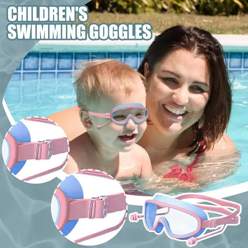 

Pool Goggles Large Frame Kids Goggles Professional Pool Gear Wide View Eye Protection Glasses For Children Ages 3-16 Years Old