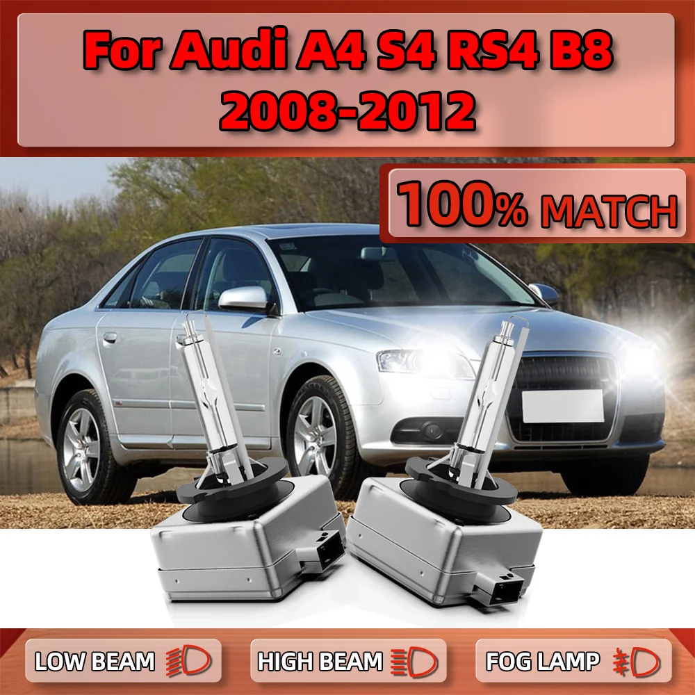 

2PCS 35W D3S Xenon Lamp 6000K HID Headlamp Bulb 20000LM Car Headlights 12V For Audi A4 S4 RS4 B8 2008 2009 2010 2011 2012