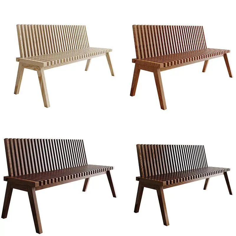 Banco plegable creativo de madera maciza.