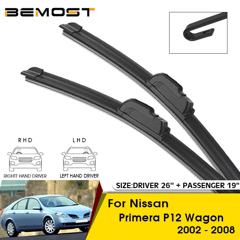 Car Wiper Blades For Nissan Primera P12 Wagon 2002-2008 Windshield Windscreen Front Window Blades 26