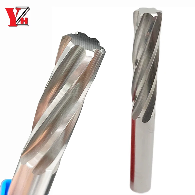 YZH 7.41mm~8.79mm Carbide Machine Reamer HRC50 HRC60 Spiral Groove Tolerance +0+0.005 Harened Steel Metal Cutter CNC Inner Hole