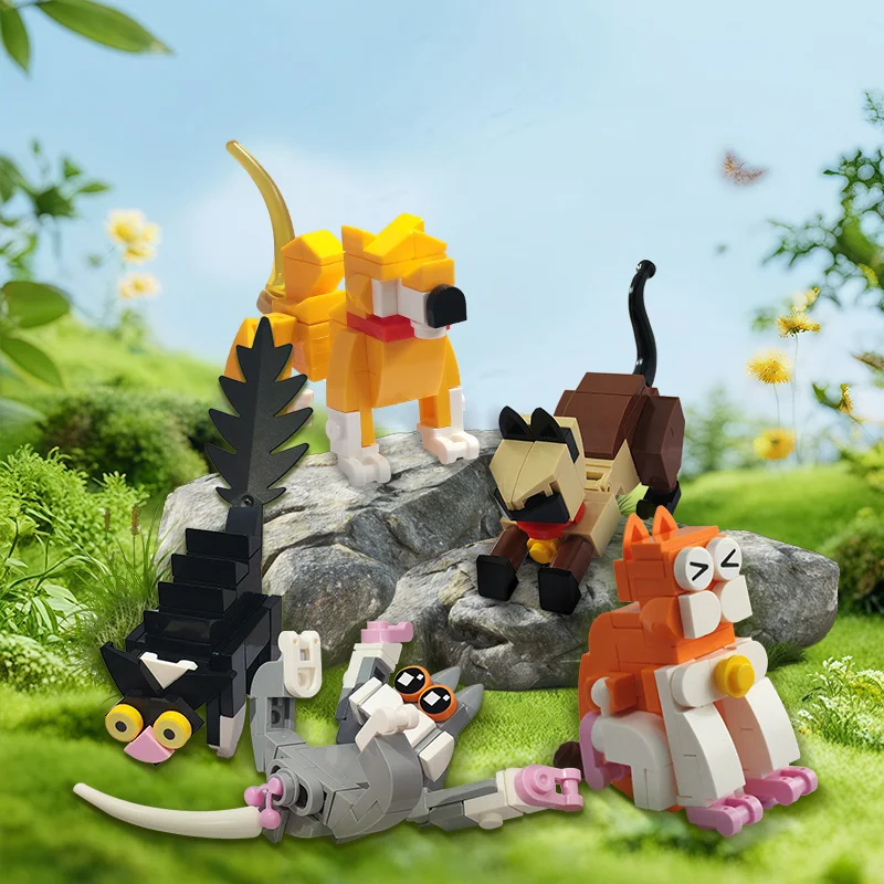 

MOC Animal Cat Bricks building Set Micro Building Blocks Children Toy Adult Particle Building Block Dog Mini Toys Home Decor