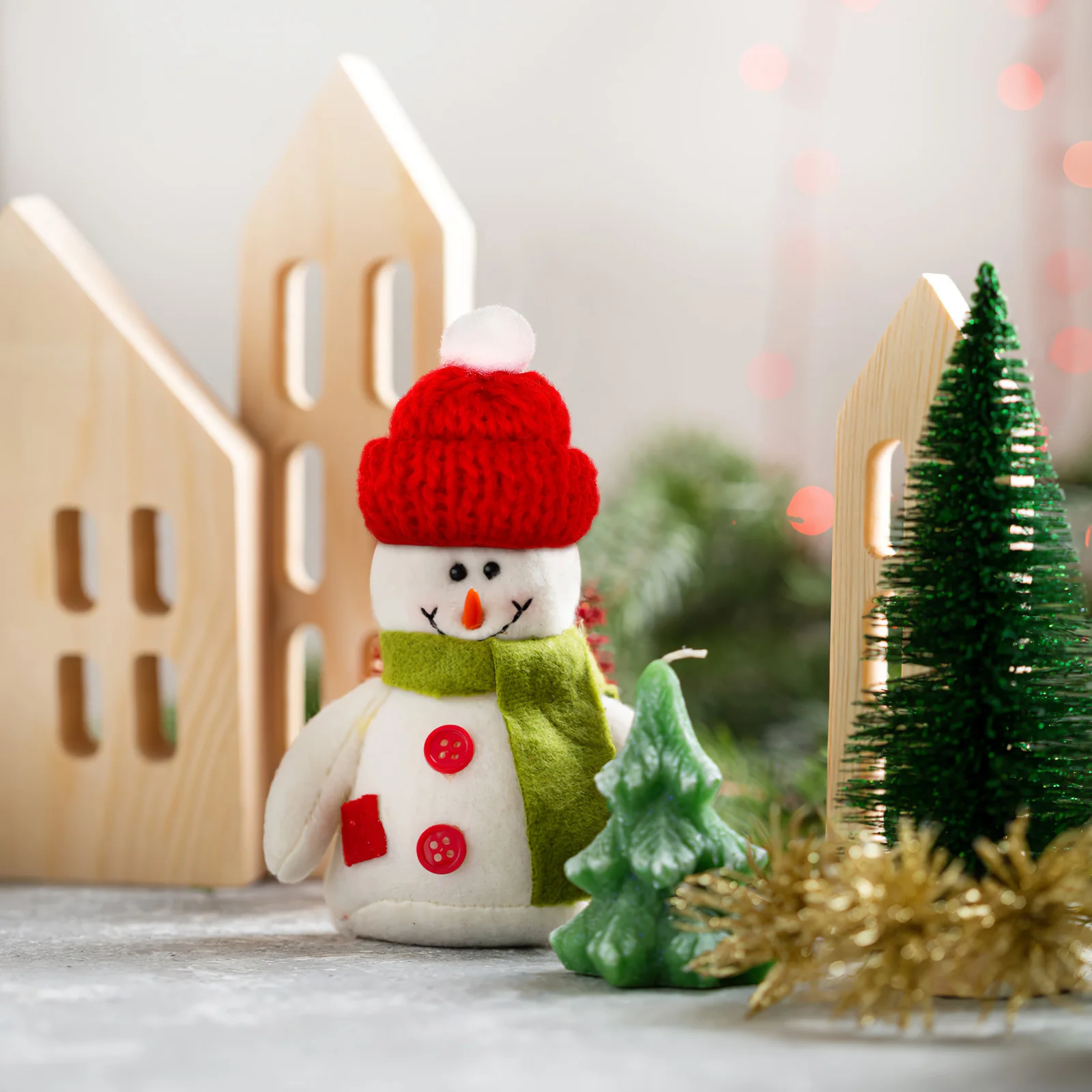 

10Pcs Christmas Hat Accessories Small Festive Knit Hats DIY Wine Bottle Covers Tree Toppers Party Decoration Supplies